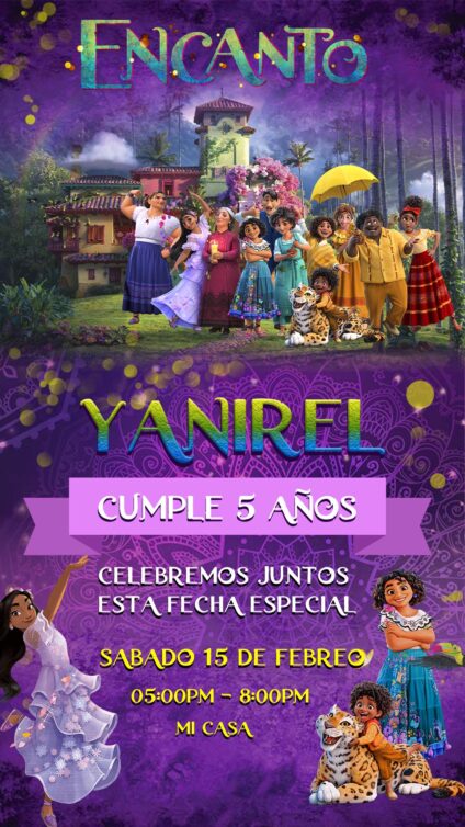 Plantilla Tarjeta de Invitación Encanto PSD Editable