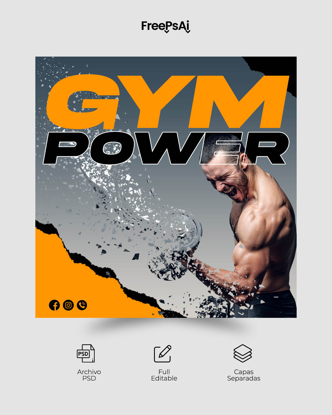 Flyer Gym Power Fitness PSD 100% Editable