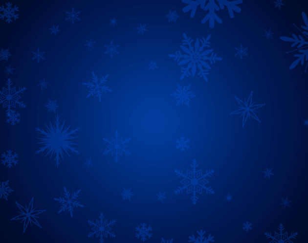 Fondo navideño azul con copos de nieves