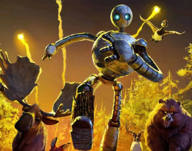 Plantilla PSD Invitación de Cumpleaños Película Robot Salvaje