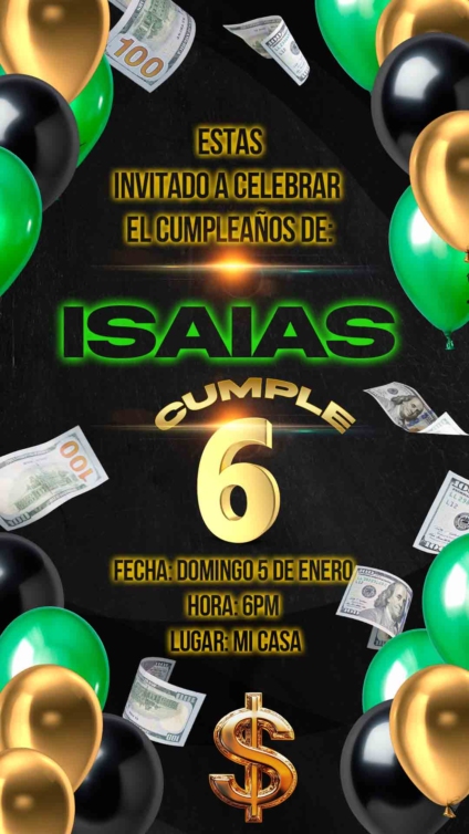 tarjeta de cumpleaños Motivo Dolar