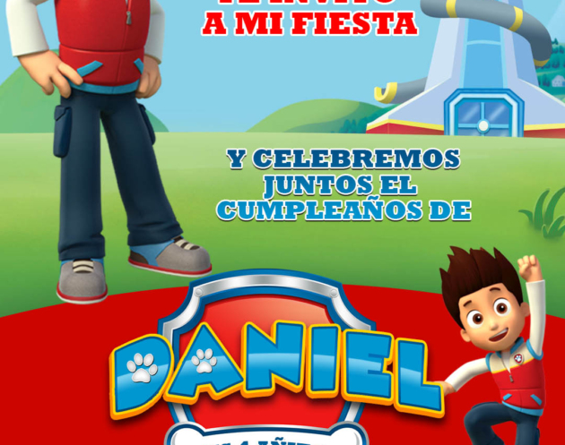 Plantilla Tarjeta de Invitación de Paw Patrol Ryder PSD