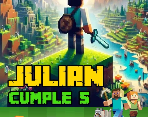 Tarjeta de Invitación Minecraft PSD copia