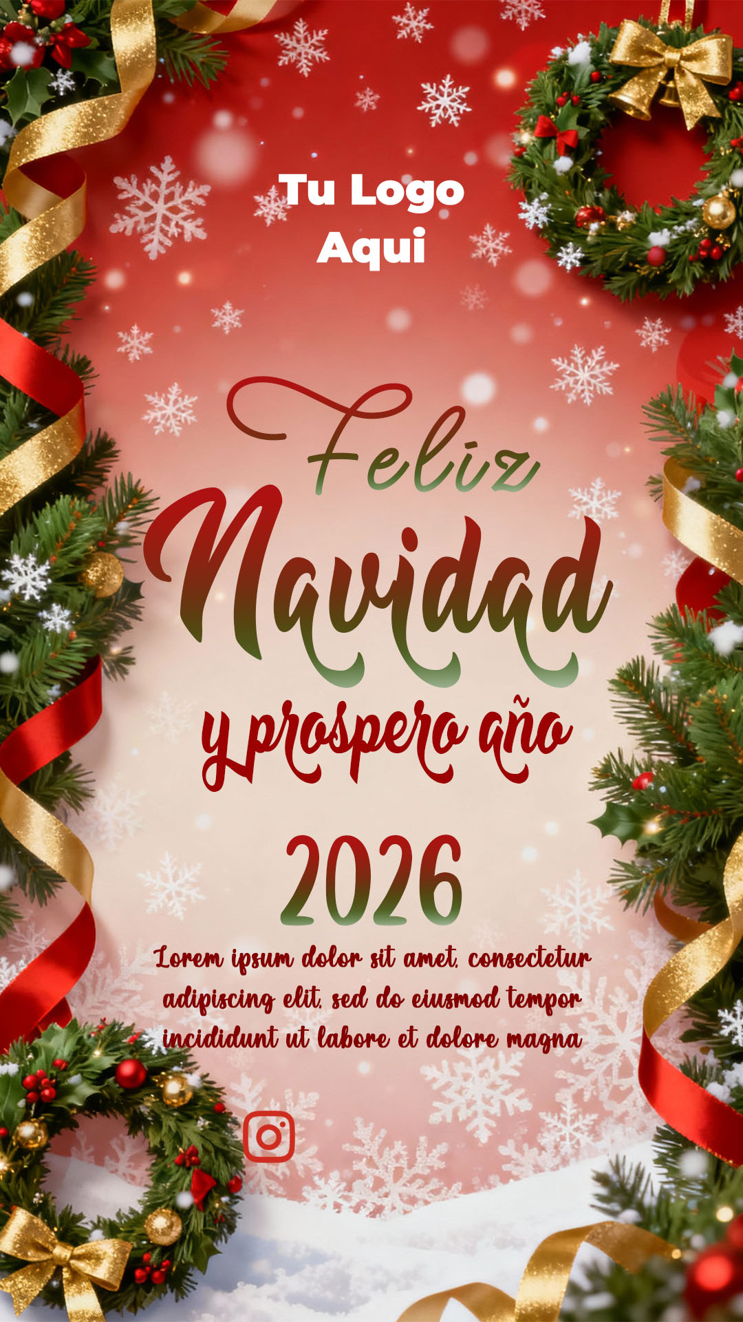 Tarjeta de Navidad Delicadas y Bellas Editable en PSD GRATIS