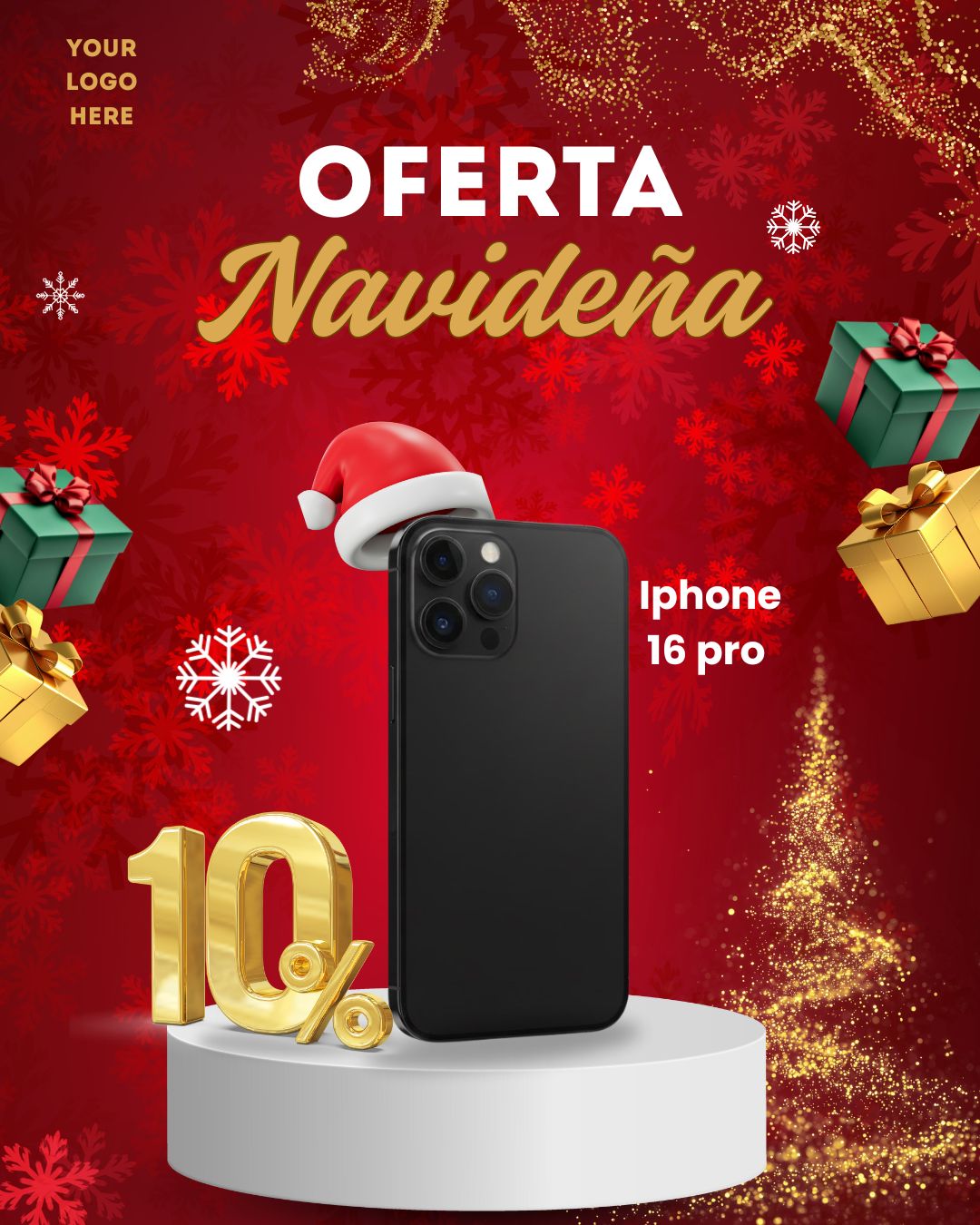 Flyer de oferta navideña editable e canva