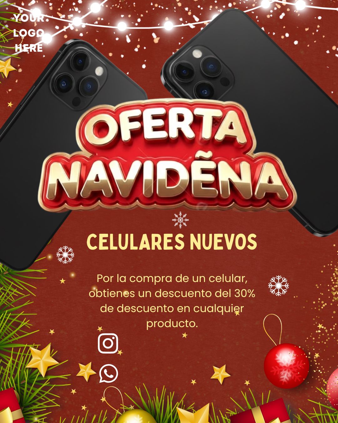Flyer de Ofertas Navideñas Editable en Canva | Plantilla 2024