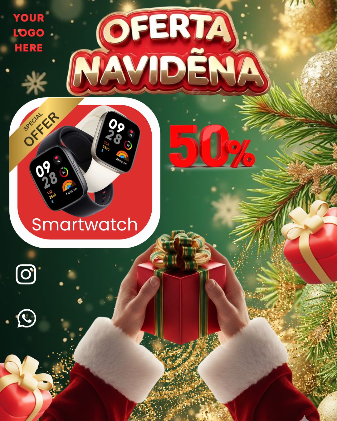 Flyer de Ofertas Navideñas Editable en Canva | Plantilla 2024
